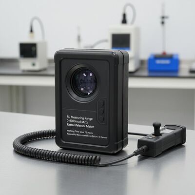 RL Jangkauan pengukuran 0-4000mcd M2lx Retroreflektor Meter Waktu kerja Lebih dari 72 jam Kesalahan pengukuran berulang di bawah 3 persen